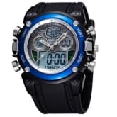 AOXINDA Ohsen Water-proof Dual Time Boys Girls Sport Watch - Blue