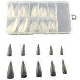 29NT(B) 100pcs Clear Long Cusp Curved Salon Acrylic Nail (100pcs tip box) - Clear(Export) - Intl