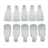 Oem 10Pc Plastic Acrylic Nail Art Smart Soak Off Clip Cap UV Gel Polish Remover Wrap White(Export)(Intl)