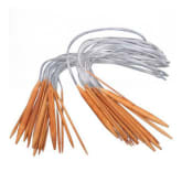 Niceeshop niceEshop Single Pointed Bamboo Circular Knitting Needles Set Kit with Plastic Tube (Carbonized Wooden Color)