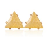 Joylivecy Girl Little Earrings 8MM Exquisite Multicolor Zircon Ear Stud Jewery Women Fine Gifts Cute yellow and triangle (Intl)