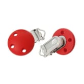 8years Pacifier Wood Clasps 3 Holes Round Red