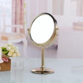 Oem OEM M5018G 8 inch Brass Round Cosmetic Table Mirror Gold Plated (Gold)