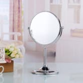 Oem OEM M5118 8 inch Brass Round Cosmetic Table Mirror Chromed (Silver)