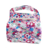 Colorful Floral Picnic Insulated Zipper Organizer Box Tote Lunch Bag Pink (EXPORT)