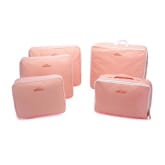 5pcs/Set Portable Nylon Travel Luggage Clothes Underwear Organizer Storage Bag(Pink) (Intl)