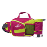 Multifunctional Water Resistant Waist Pack with Water Bottle Holder for Running Hiking Cycling Camping Travel - Rose Red