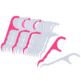 OH 25pcs/1 pack Dental Floss Picks 2 in 1 Toothpick Teeth Cleaning Oral Care White, Pink (Intl)