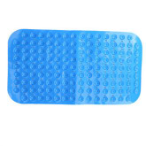 Poly Vinyl Chloride Non-slip Bath Mat Rugs with Suckers (Blue)