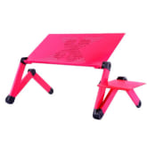 OH Adjustable Foldable Laptop Notebook Bed Desk Table Stand With Mouse Tray (Pink) (Intl)