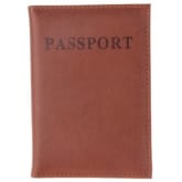 Unisex Solid Letter Embellishment Passport Holder(Brown) - Intl