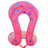 Thinch Double Balloon Inflatable Children Swim Ring Swimming Learning Aid Neck Collar Floating Armpit Ring Size M for 6-12 Years Kids (Pink)