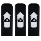 Unbranded USB Electronic Rechargeable Battery Flameless Cigar Cigarette Lighter Set of 3 (Black)