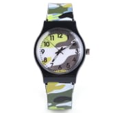 Quality Camouflage Plastic Strap Watch Fashion Cartoon Waterproof Quartz Watches For Girl Boy Kids yellow (Intl)