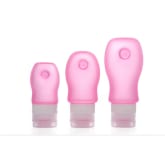 Oem ASSIS 3pcs Travel Silicone Outdoor Portable Leak Proof Squeezable Travel Bottles Set Perfect for Liquid Toiletries(89ml+60ml+37ml)--Pink (Intl)