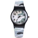 Quality Camouflage Plastic Strap Watch Fashion Cartoon Waterproof Quartz Watches For Girl Boy Kids grey (Intl)