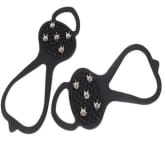 Thinch 1 Pair 5 Teeth Ice Snow Anti-Slip Spikes Chain Crampons Cleats Rubber Shoes Covers Ice Gripper for Outdoor Climbing Hiking Walking Black