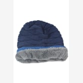 Cocotina Fashion Men Boy's Knitted Plush Beanie Hat Elastic Casual Hip-hop Cap – Dark Blue (Intl)
