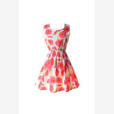 Clothingloves A Line Above Knee Fashion Chiffon Print Dresses (Red)