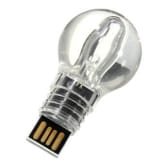 Light Bule Style Glass USB Flash Drive Memory Stick U Disk Memory Pen Blue Light 16GB