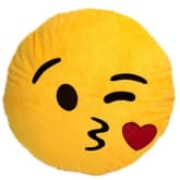 Thinch Cute Emoji Cool Kiss Expression Soft Plush Round Toy Doll Cushion Pillow Happy Birthday Holiday Gift 36cm Diameter