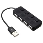 Oem 4 Ports High Speed USB 2.0 Hub Multi Splitter Expansion LED Switch for PC Laptop