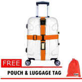 Pilot NP-005 Adjustable Quick Release Buckle Luggage Suitcase Packing Strap Belt Tie (Orange)With Free Pouch & Luggage Tag