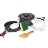 Outdoor Camping Cookware Backpacking Cooking Picnic Bowl Pot Pan 8PCS/Set