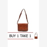 Jewelmine Scarlett Stud Sling Bag (Brown) Buy 1 Take 1