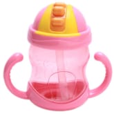 Hang-qiao Hang-Qiao Baby Kids Drinking Bottle with Straw 240ml Pink