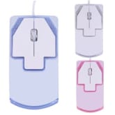Allwin Transparent Wired Optical Mouse Colorful Light for Laptop Notebook 800dpi (Pink) (Intl)