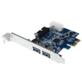 HKS USB 3.0 2 Port 19 Pin Header PCI-E Card 4 Pin IDE Power Connector Silver (Intl)