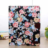 Magnetic Wallet Floral Jacquard Leather Cover Case For ipad 2 3 4 Black