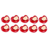 Tickle Joyful Baby Little Professor Funny Design Pacifier Set of 10 (Red)