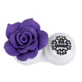 Oem OEM Fang Rose Style Colorful Travel Plastic Contact Lens Box Case (White+Daik Purple)