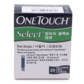 One Touch Select Test Strips for Blood Glucose Box of 25 Strips