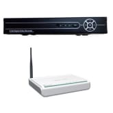 Amax H.264 CCTV 8 Channel Network Digital Video Recorder (Black) Bundle with Tenda 311R+ Wireless Home Router (White)
