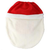 Lalang LALANG Santa Claus Toilet Seat Cover and Bathroom Rug Set of 2 Red
