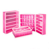 1 Set of 4 Foldable Drawer Dividers Storage Box Closet Under Bed Organizer for Clothes Shoes Underwear Bra Socks Ties Rose