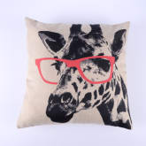 New Wish Home Decor Giraffe in Glasses Cushion Covers for Sofa (Intl)