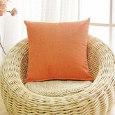 Linen Nap Solid Cushion Cover Home Decor Sofa Throw Pillow Orange (Intl)