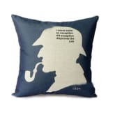Cotton Linen Square Shape Sherlock Holmes Pattern Pillow Case (Intl)