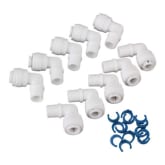 Oem OEM Plastic Elbow Pipe Quick Connector 90-Degree Set of 10 White