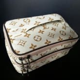 WSO LV Monogram Krem (Woman Stuff Organizer) Tas Kosmetik 2 susun Cosmetic Bag