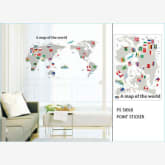 Hyundae Fixpix Point Sticker GREY WORLD - PS 58168 50 cm x 70 cm