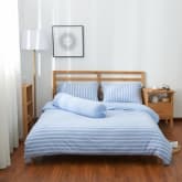 Cotton Pure™ Sky Blue Stripe Knitted Cotton Quilt Cover