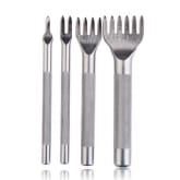 S and F 4 Style Leather Craft Hole Punches DIY Rhombus Point Tools Tooth Pitch 5mm (Silver)