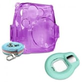 Takashi Grape Crystal Protective Case + Mint Selfie Close-up Lens for Fujifilm Instax Mini 8 Instant Camera
