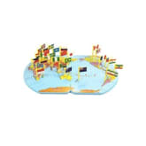 Orange Tag Orange tag Wooden World Map with Flags - Early Education Toy