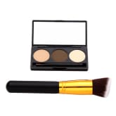 Eyebrow Powder Palette Cosmetic Makeup Shading Mirror + Angled Flat Brush